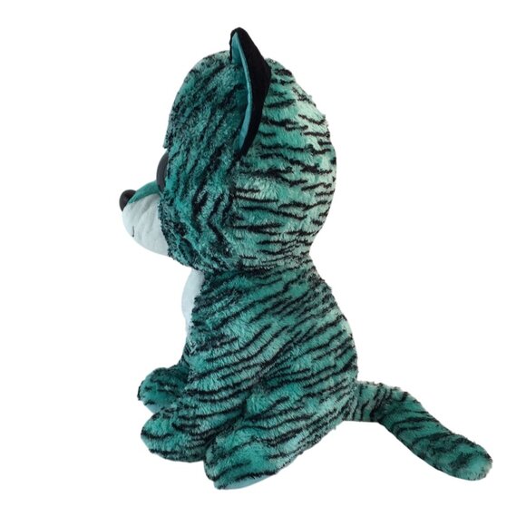Ty Beanie Boos Tess Teal Tiger Plush Jumbo 17" Justice Exclusive Stuffed Toy - Picture 4 of 8